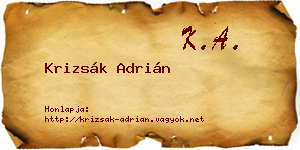 Krizsák Adrián névjegykártya