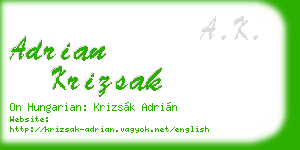 adrian krizsak business card